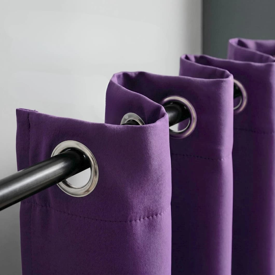 Curtain Club Solid Blackout Grommet Curtains 52x84 Violet (1 Pair)