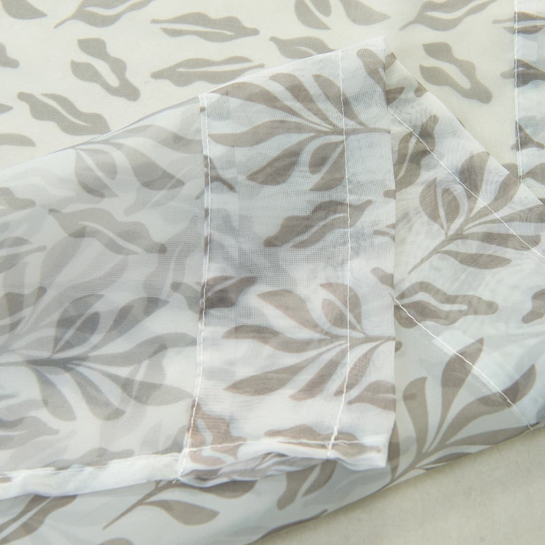 Teflon Printed Sheer Curtains 52x84 Rod Pocket Taupe (4 Panels)
