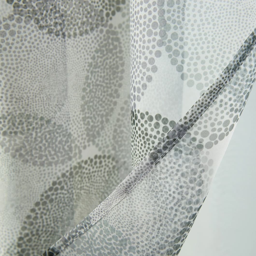 Teflon Chiffon Printer Rod Pocket Curtains 52x84 Silver (4 Panels)
