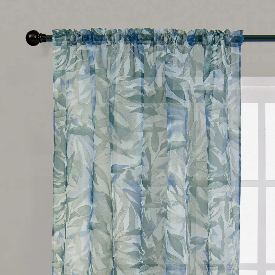 Voile Sheer Rod Pocket Kitchen Curtains 52x63 Charcoal (4 Panels)