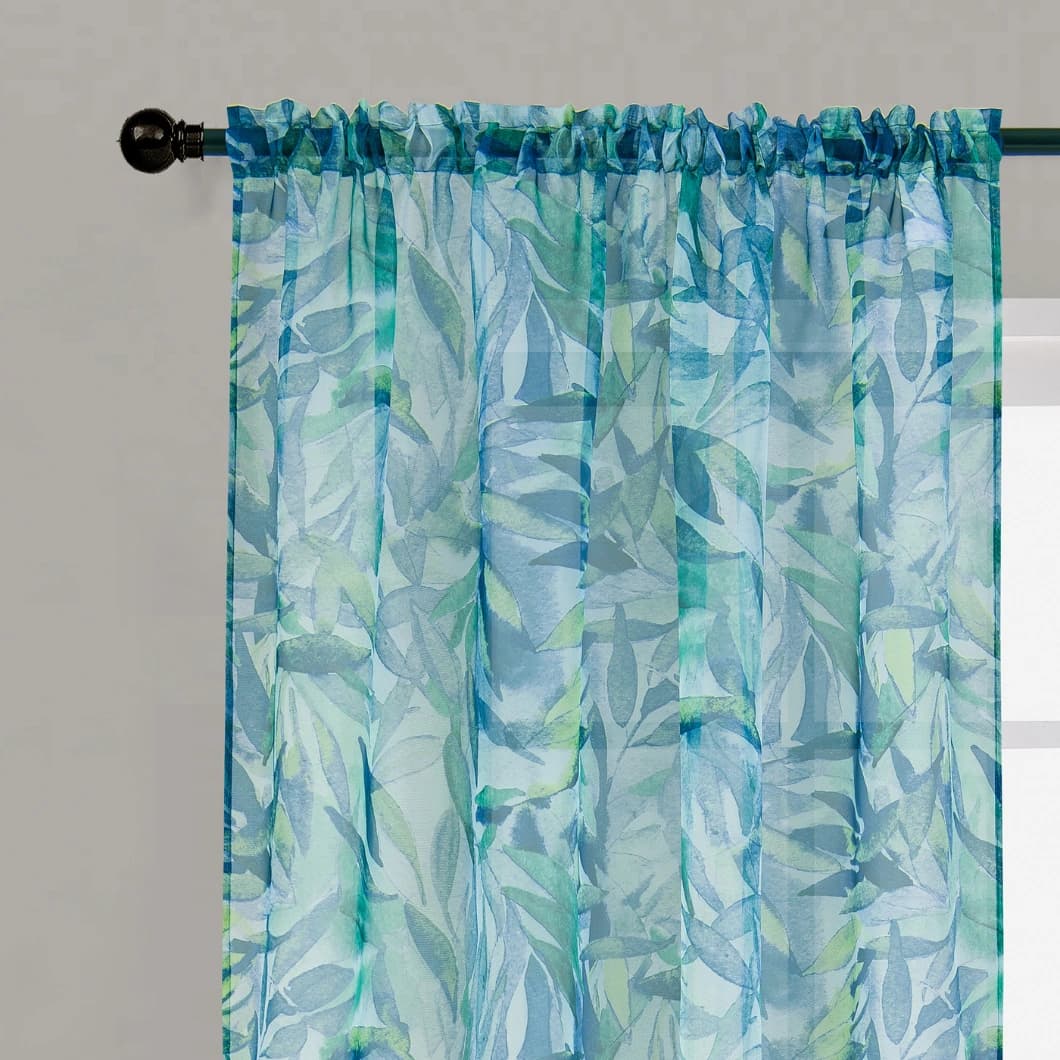 Voile Sheer Rod Pocket Curtains 52x84 Navy (4 Panels)