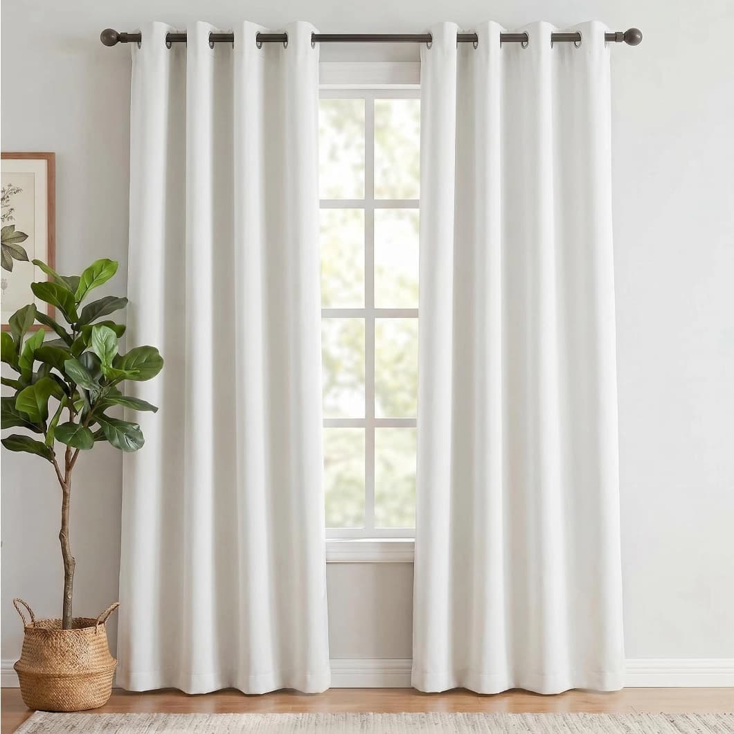 Solid Blackout Grommet Curtains 52x84 White (1 Pair)