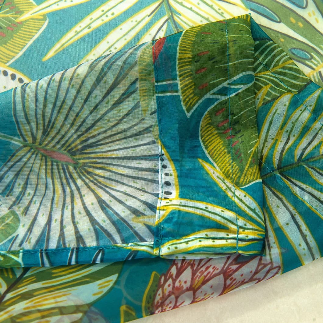Voile Sheer Rod Pocket Kitchen Curtain 52x63 Teal (4 Panels)