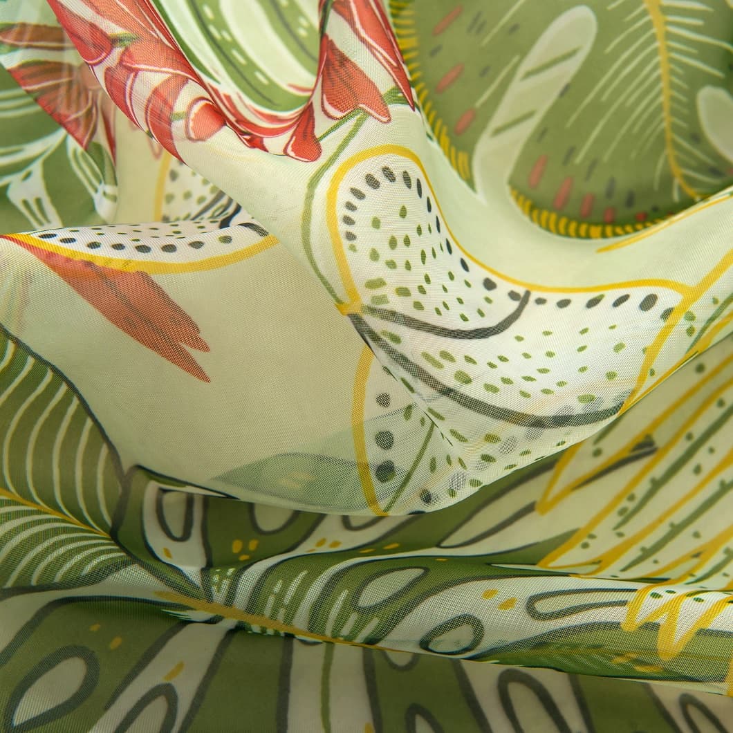 Voile Sheer Rod Pocket Kitchen Curtains 52x63 Green (4 Panels)
