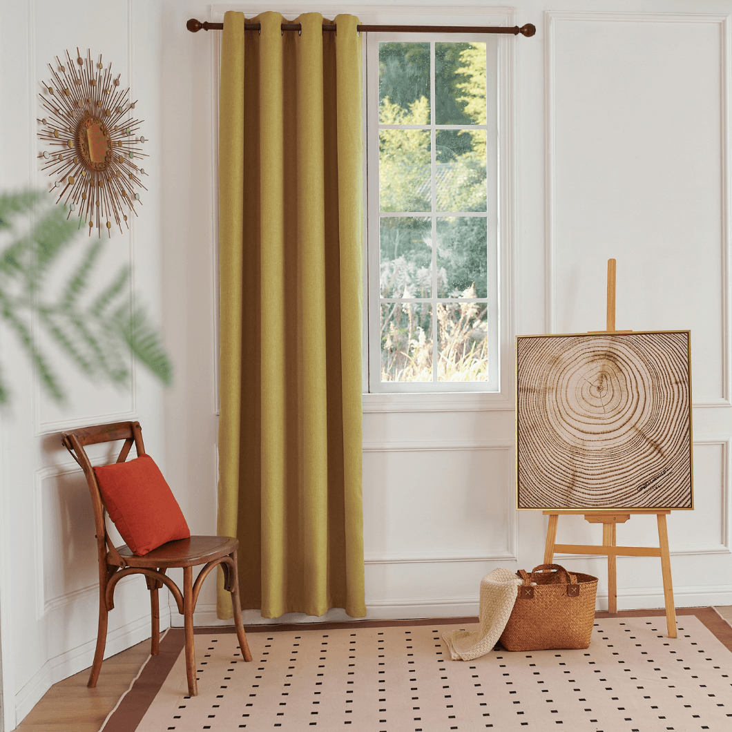 Blackout Grommet Curtains 52x84 Gold (1 Pair)