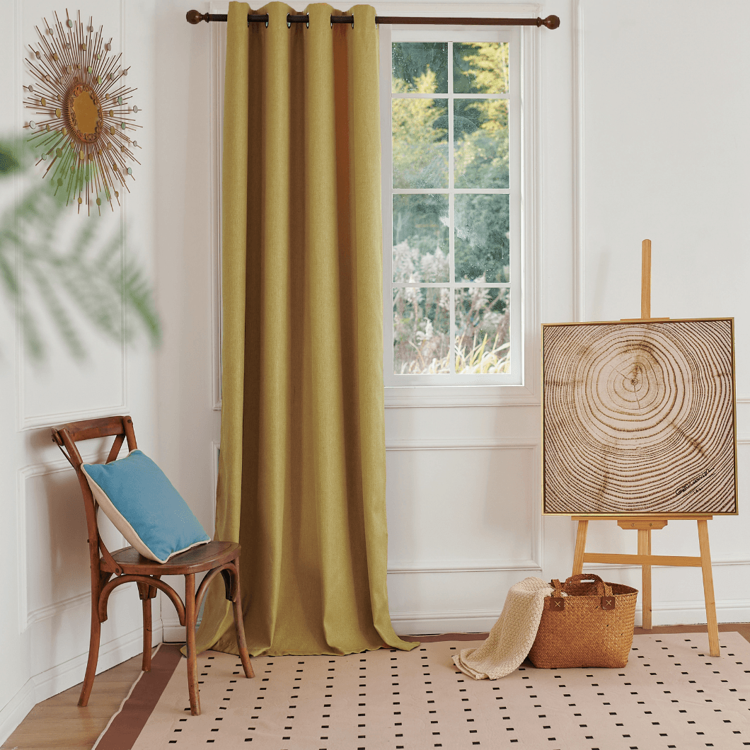 Blackout Grommet Curtains 52x95 Gold (1 Pair)
