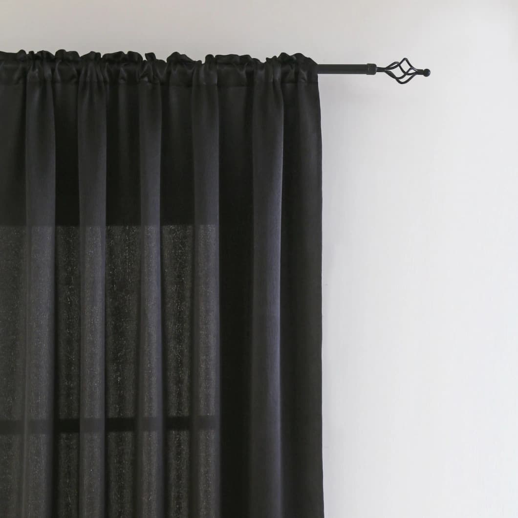 Heavy Crushed Sateen Blackout Grommet Curtain 52x90 Black (1 Pair)