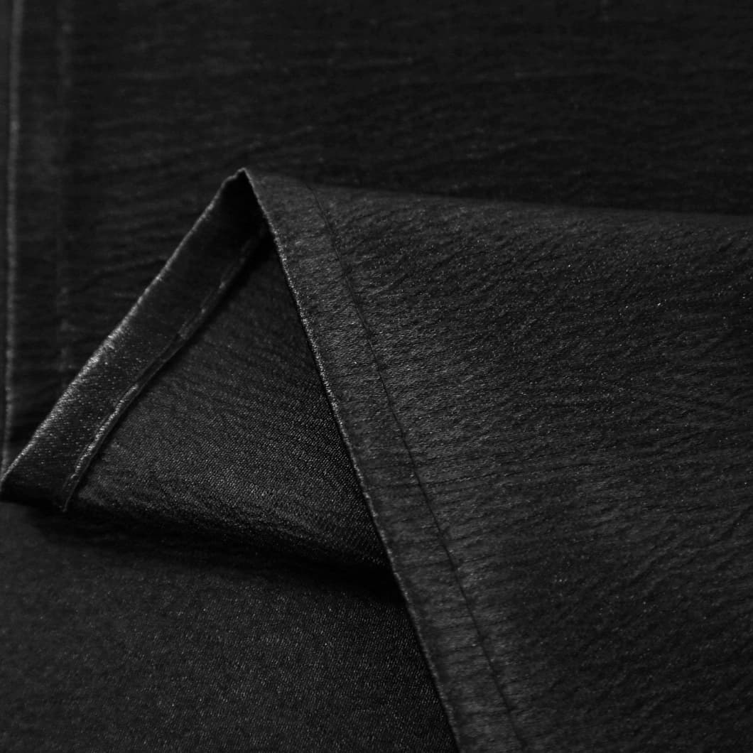 Heavy Crushed Sateen Blackout Grommet Curtain 52x90 Black (1 Pair)