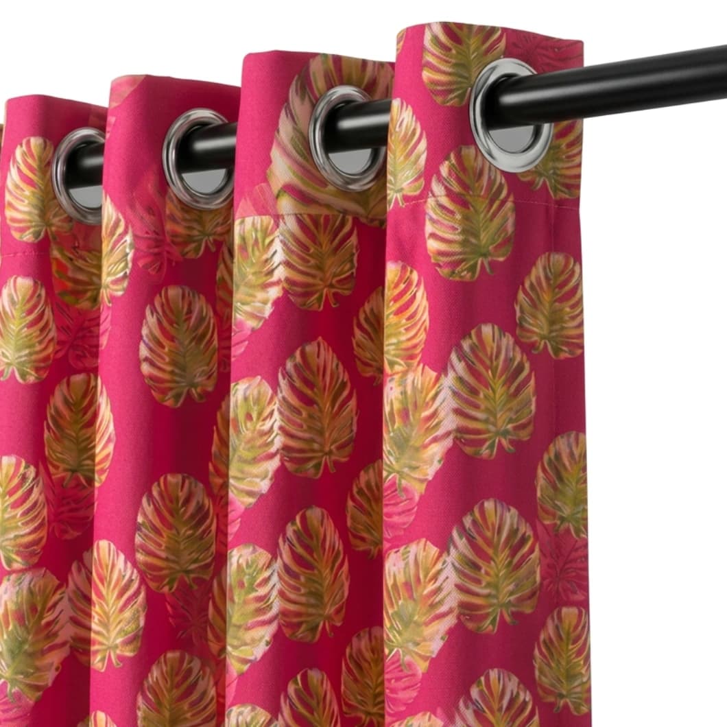 Metallic Printed Blackout Grommet Curtains 52x84 Hot Pink (1 Pair)