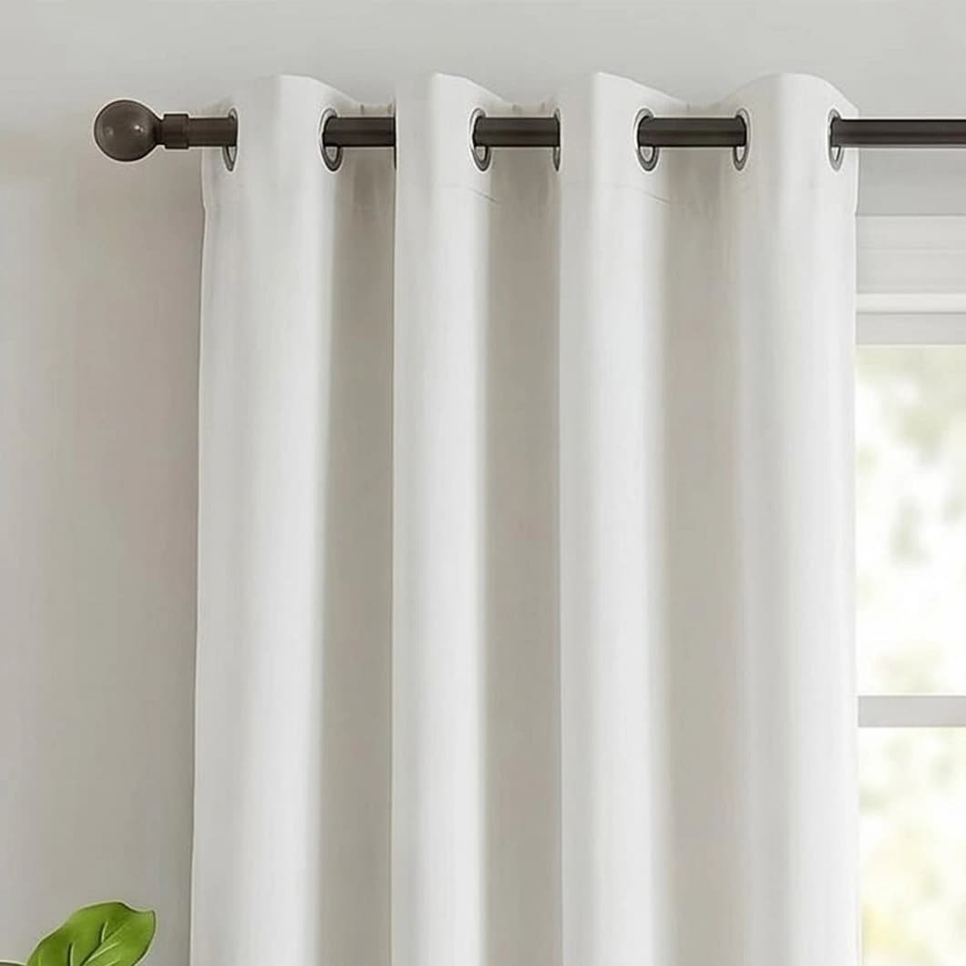 Solid Blackout Grommet Curtains 52x84 White (1 Pair)