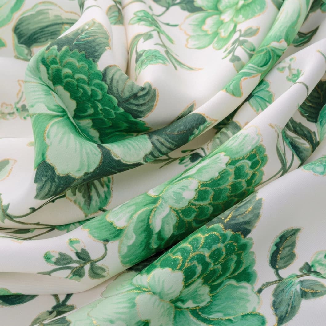 Floral Metallic Printed Full Blackout Grommet Curtains 54x84 Inch – Sage (1 Pair)