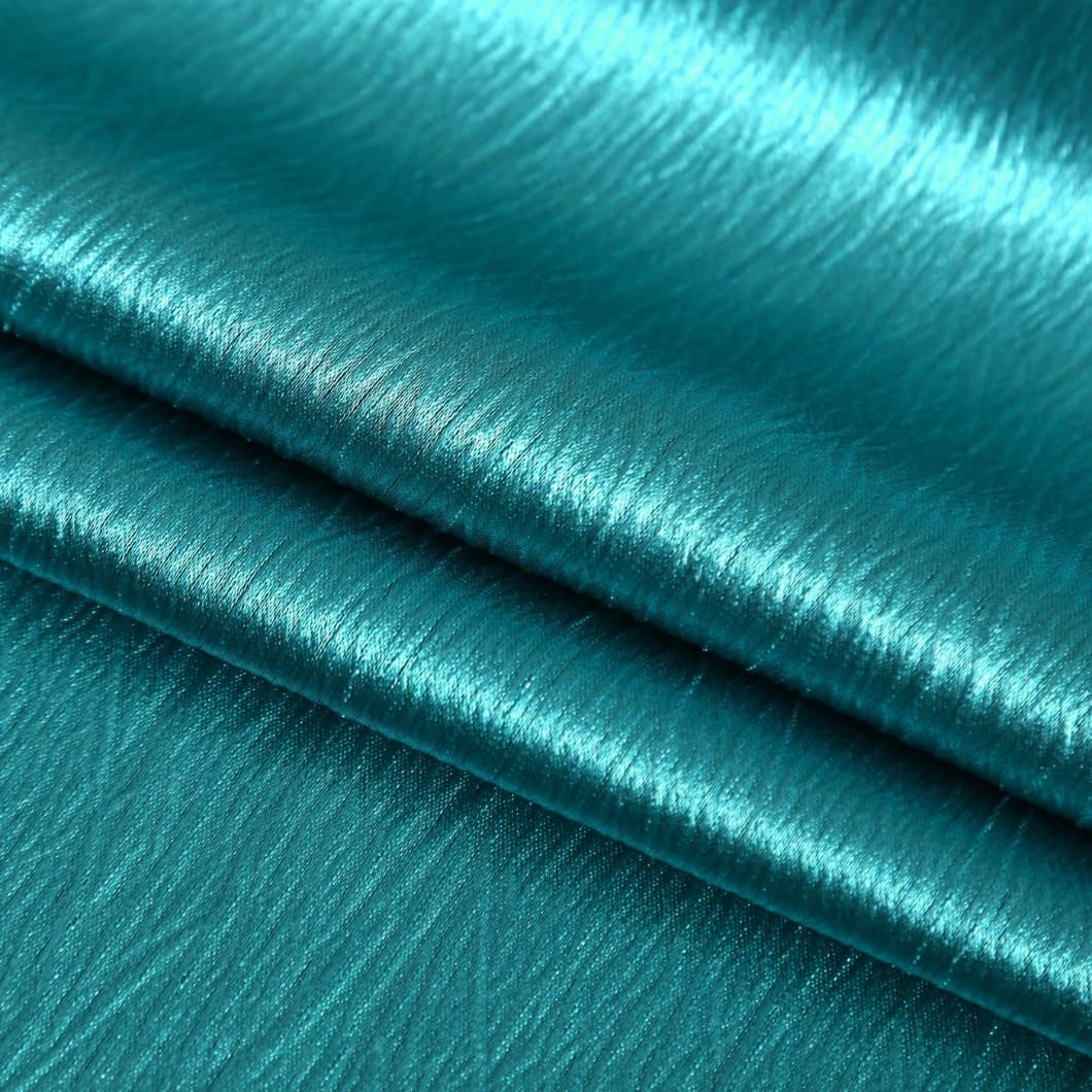 Heavy Crushed Sateen Rod Pocket Curtain 52x90 Teal (1 Pair)