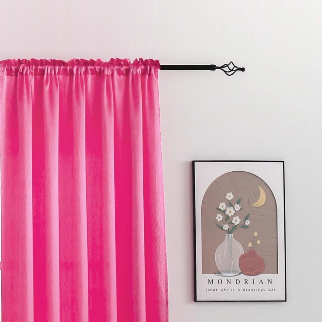 Heavy Crushed Sateen Rod Pocket Curtains 52x90 Bright Rose (1 Pair)