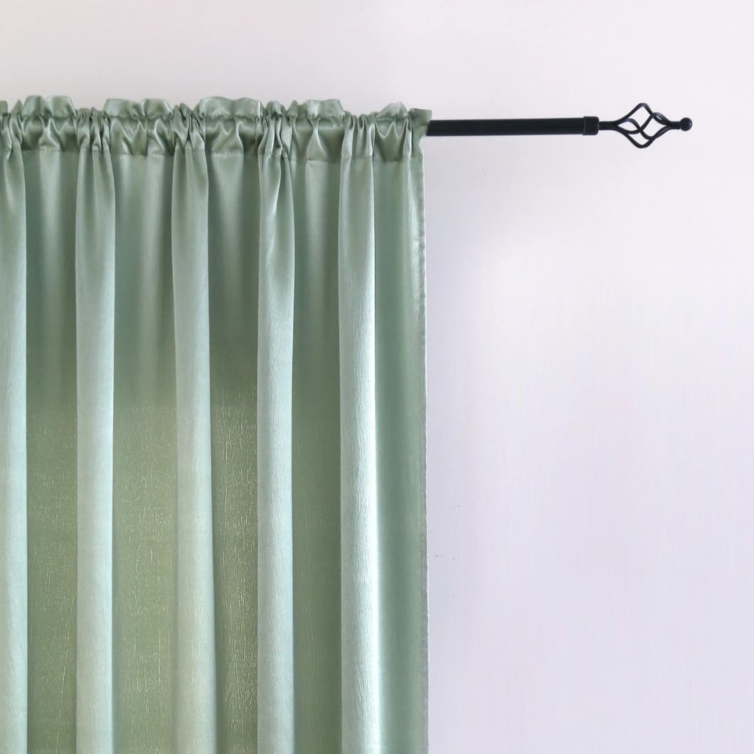 Heavy Crushed Sateen Rod Pocket Curtain 52x90 Sage (1 Pair)