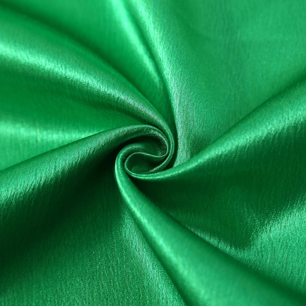Crushed Sateen Rod Pocket Curtain 52x90 Emerald Green (1 Pair)