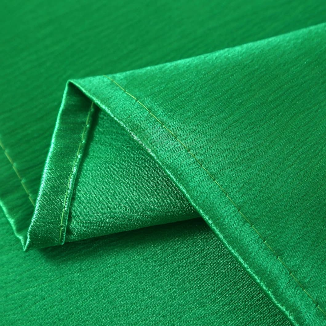 Crushed Sateen Rod Pocket Curtain 52x90 Emerald Green (1 Pair)