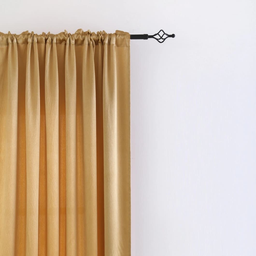 Heavy Crushed Sateen Rod Pocket Curtains 52x90 Gold (1 Pair)