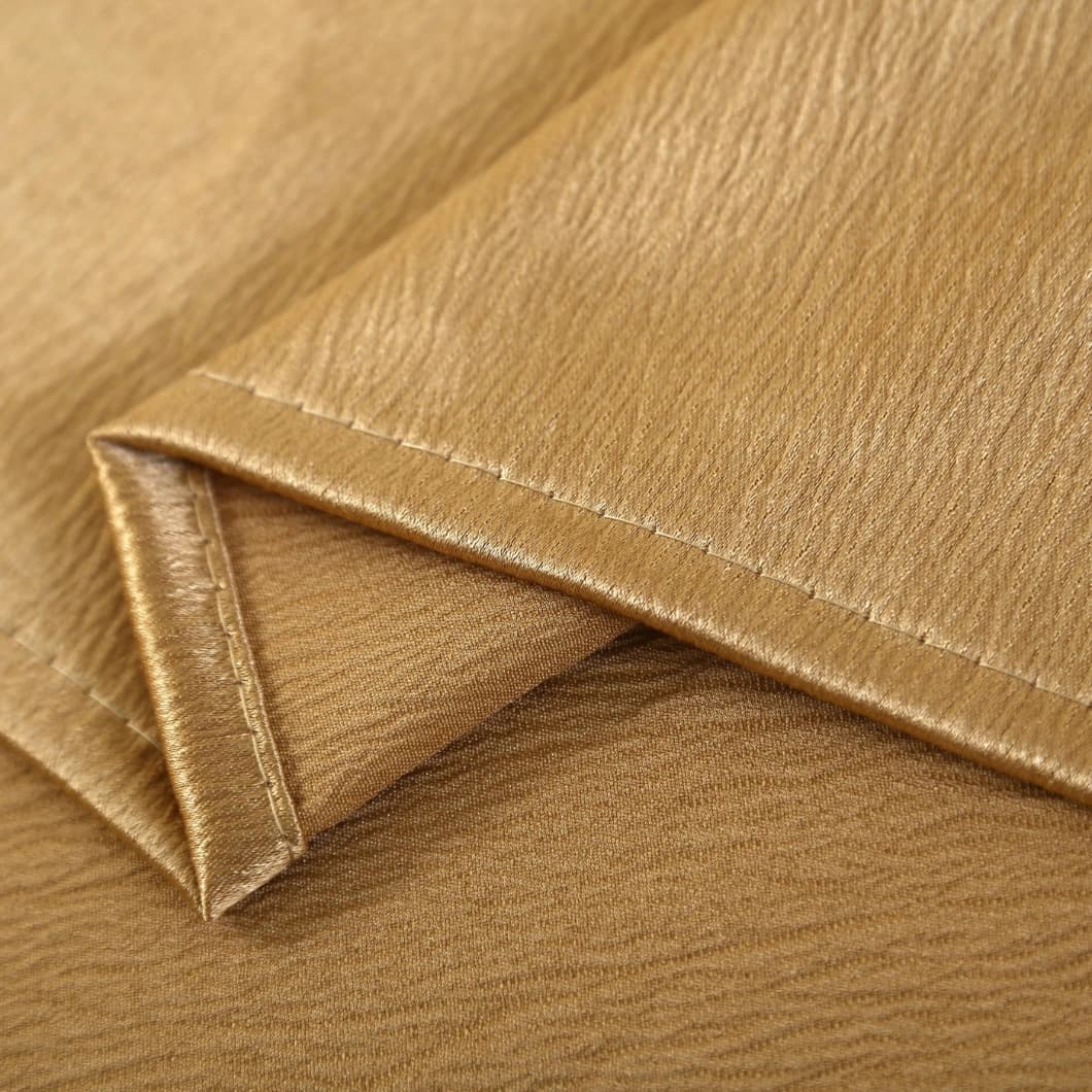 Heavy Crushed Sateen Rod Pocket Curtains 52x90 Gold (1 Pair)
