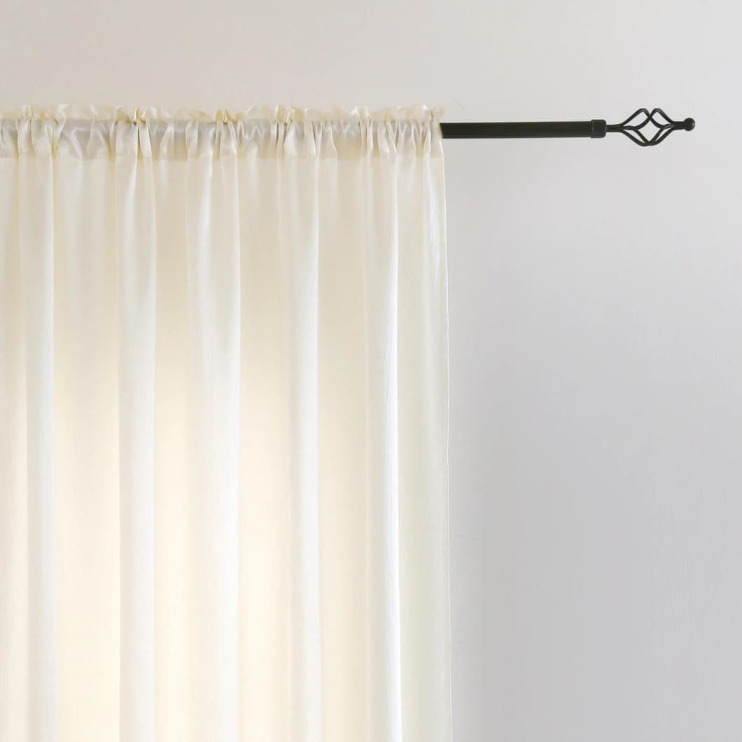 Heavy Crushed Sateen Rod Pocket Curtains 52x90 Beige (1 Pair)