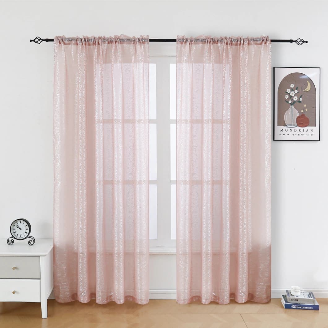 Curtain Club Sheer Rod Pocket Chiffon Curtains 52x84 (4 Panels)