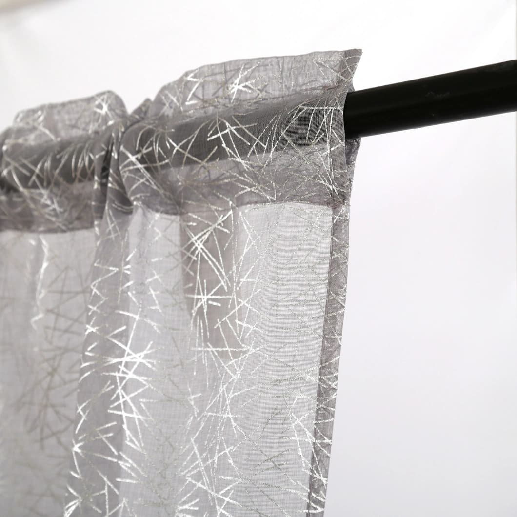 Curtain Club Sheer Rod Pocket Chiffon Curtains 52x84 Silver (4 Panels)