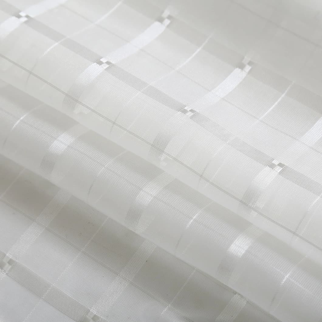 Plaid Voile Sheer Rod Pocket Curtains 52x84 Ivory (4 Panels)