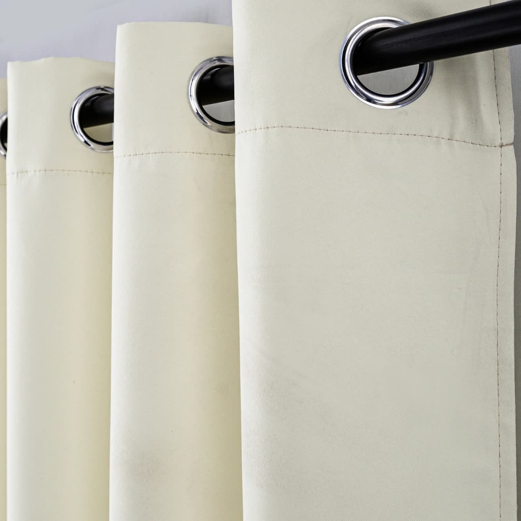 Solid Blackout Grommet Curtains 52x95 Beige (4 Panels)