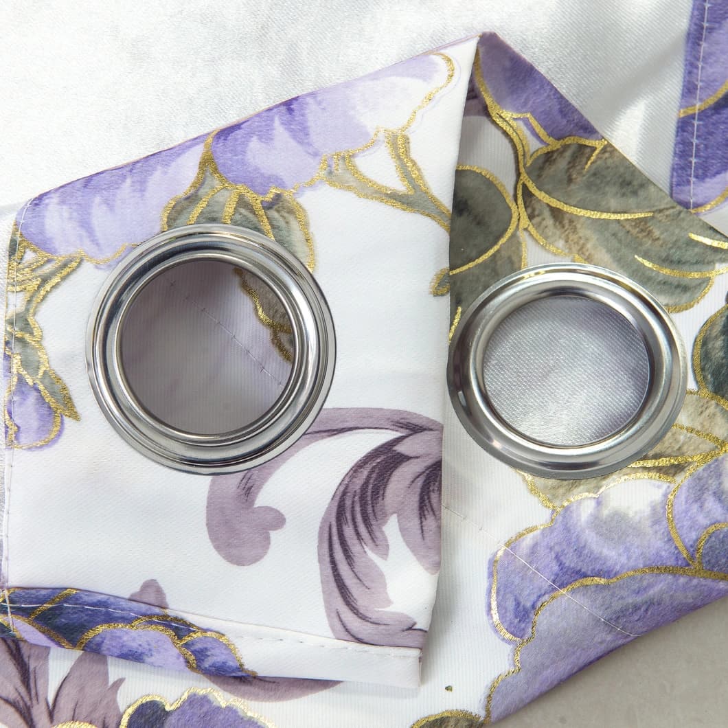 Metallic Printed Blackout Grommet Curtains 52x84 Lilac (1 Pair)