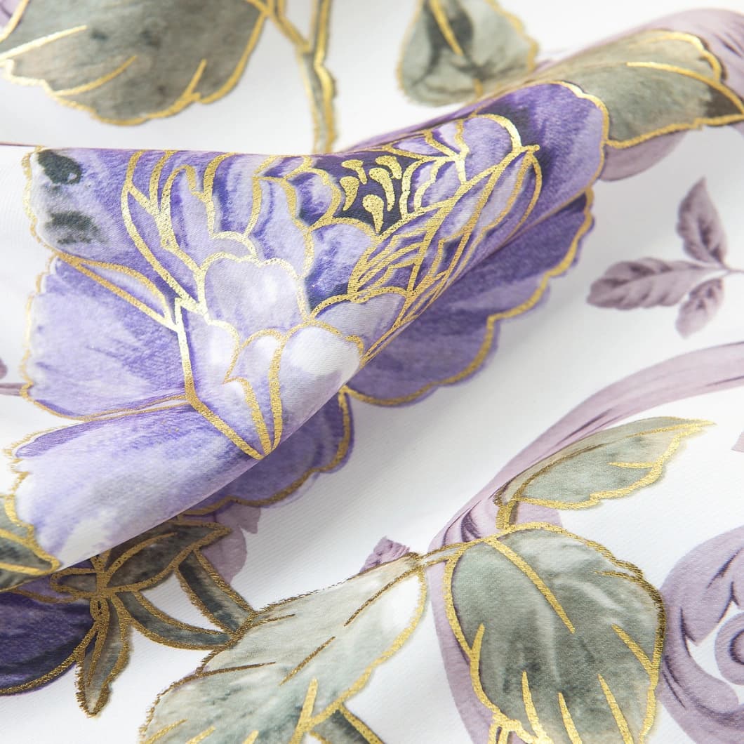 Metallic Printed Blackout Grommet Curtains 52x84 Lilac (1 Pair)