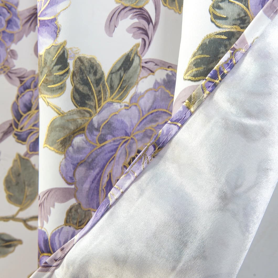 Metallic Printed Blackout Grommet Curtains 52x84 Lilac (1 Pair)