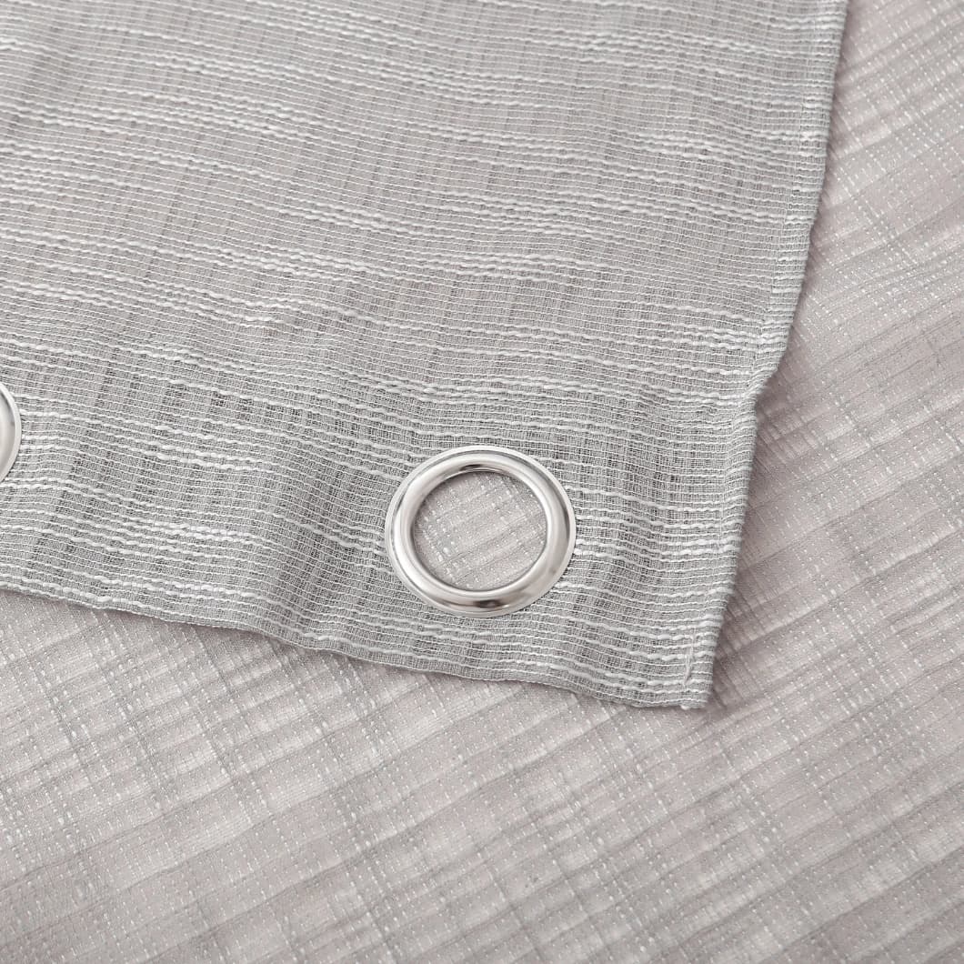 Bohemian Bamboo Gauze Semi Sheer Curtains 52x95 Grommet Silver (1 pair)