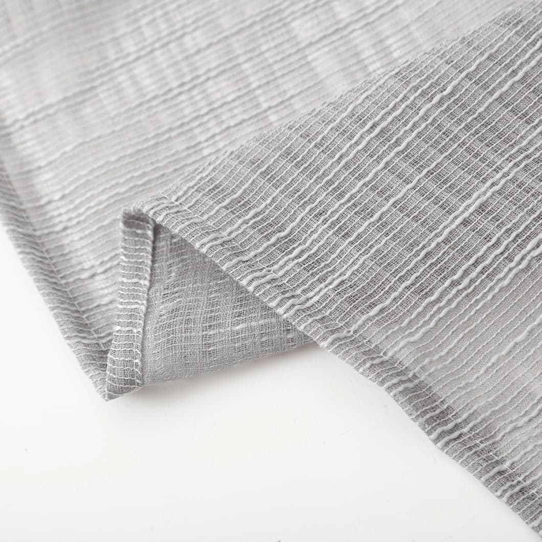 Bohemian Bamboo Gauze Semi Sheer Curtains 52x95 Grommet Silver (1 pair)