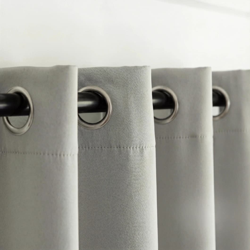 Curtain Club Solid Blackout Grommet Curtains 52x84 Silver (1 Pair)