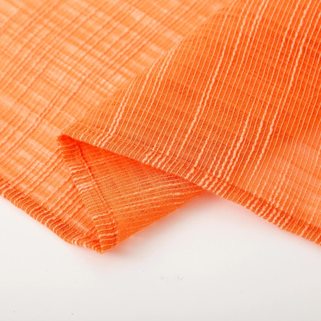 Bohemian Bamboo Gauze Semi Sheer Curtains 52x95 Grommet Orange (1 pair)