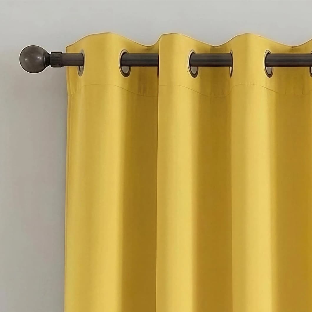 Solid Blackout Grommet Curtains 52x84 Yellow (1 Pair)