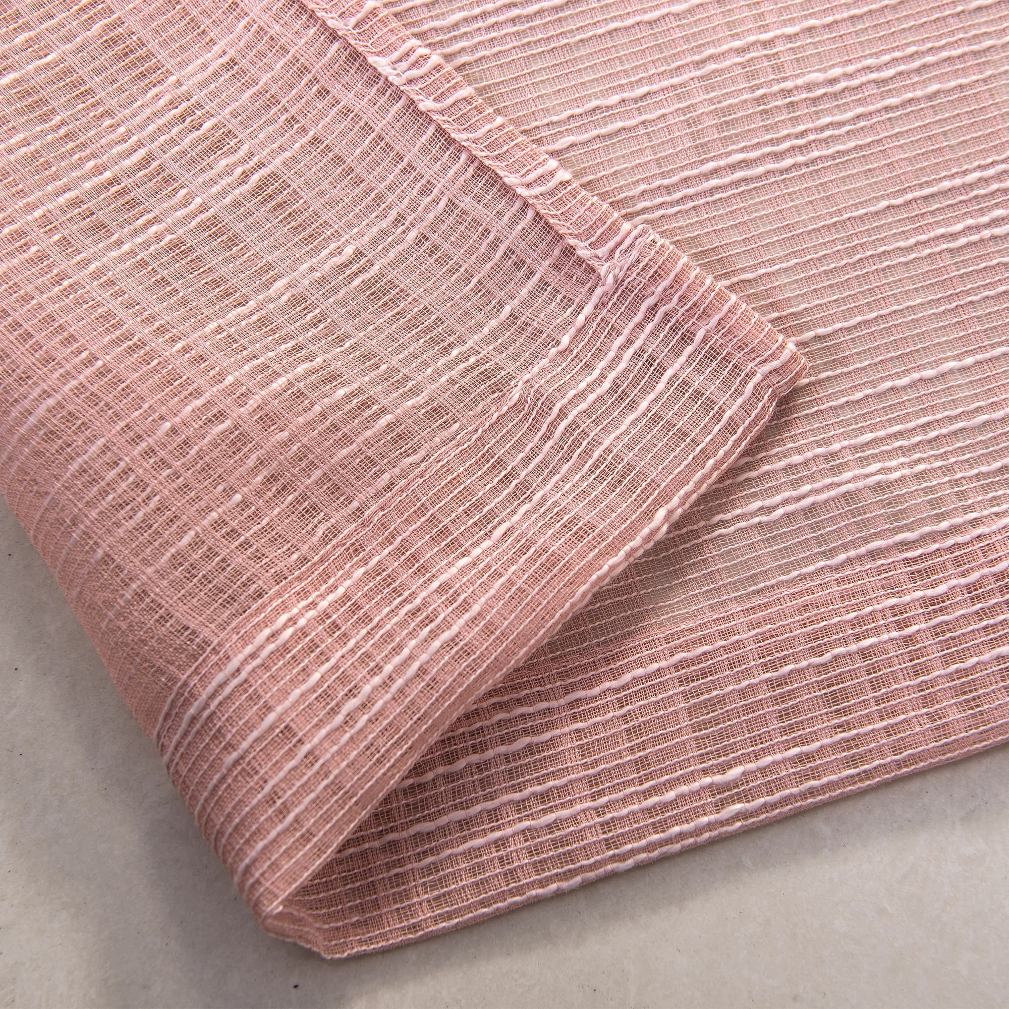 Bohemian Bamboo Gauze Semi Sheer Curtains 52x95 Grommet Blush (1 pair)