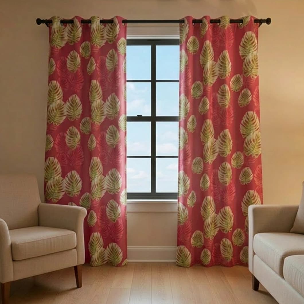 Metallic Printed Blackout Grommet Curtains 52x84 Hot Pink (1 Pair)