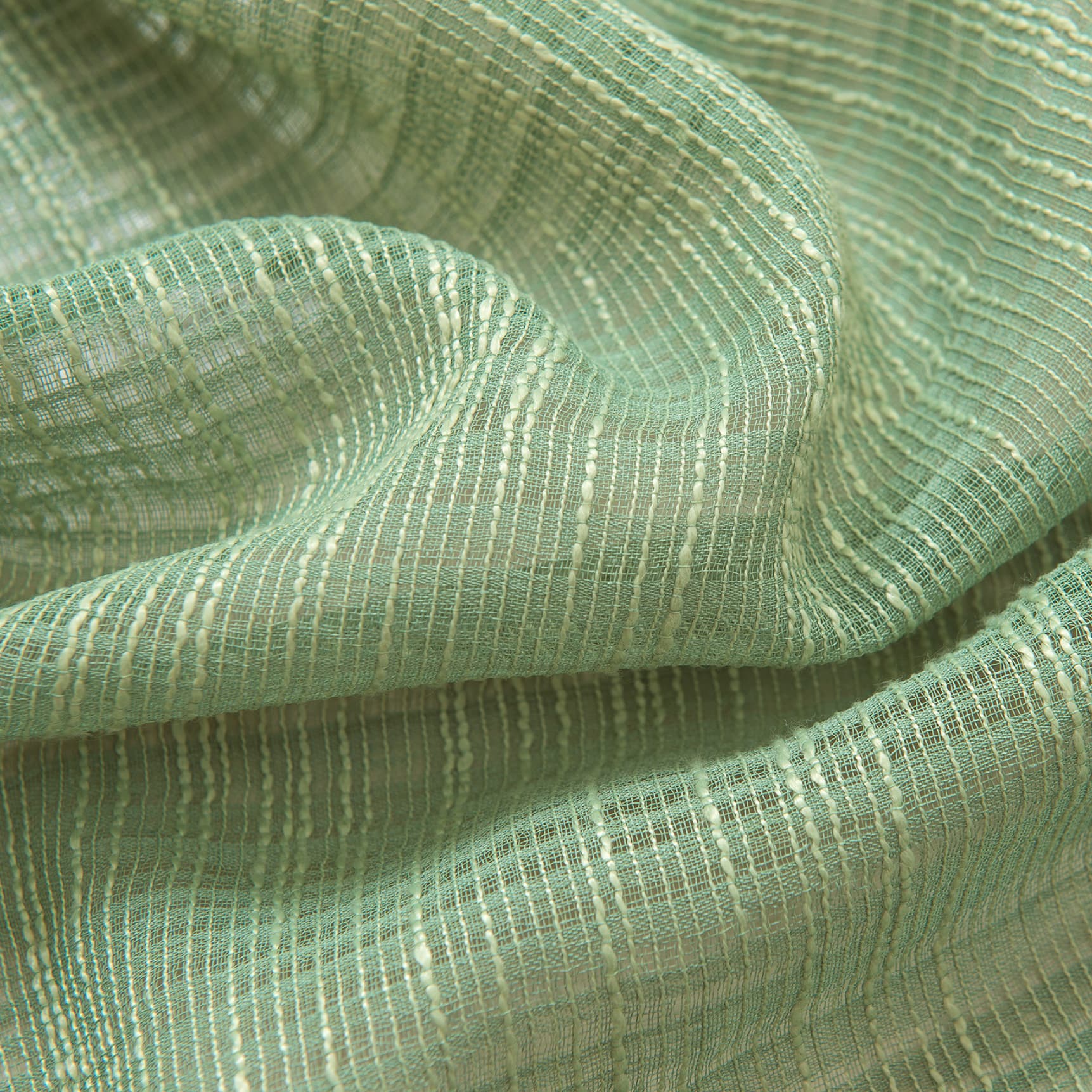 Bohemian Bamboo Gauze Semi Sheer Curtains 52x95 Grommet Sage (1 pair)